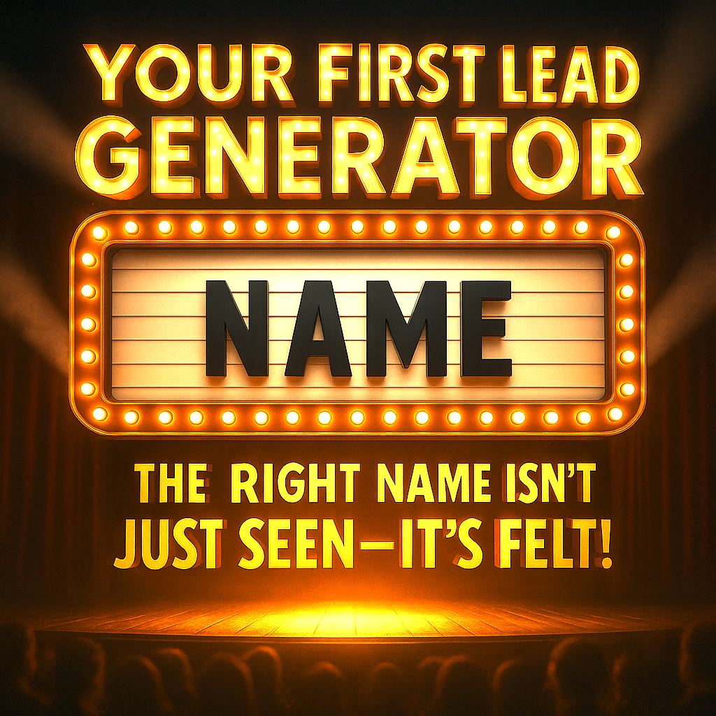 Dramatic stage with a blank marquee transforming into a powerful coaching name in lights.