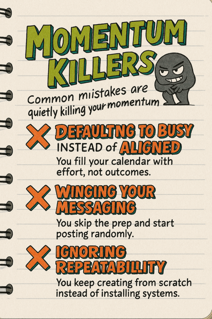 Coach typing on a laptop, mapping out their signature coach method with sticky notes, notebooks, and coffee beside them.