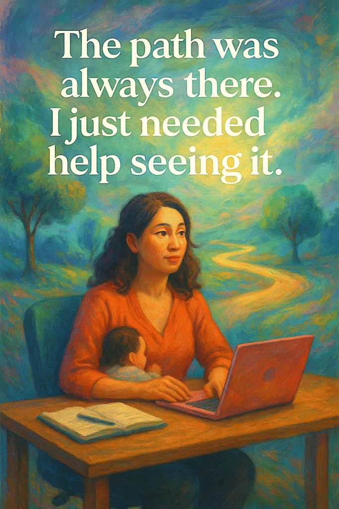 Online Business Coach working on a digital marketing strategy at her laptop.