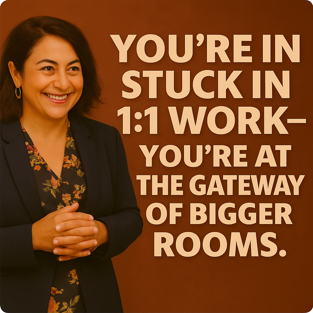 Professional coach on a video call providing life coaching for businesses to corporate clients.